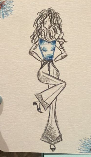 Fashion sketch, pencil drawing by Ariana Singh